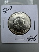 1952-D Silver Franklin Half Dollar