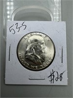 1953-S Silver Franklin Half Dollar