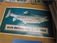 newer south bend lures tin sign