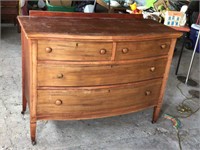 LARGE ANTIQUE DRESSER WITH BOWED DRAWERS = NICE