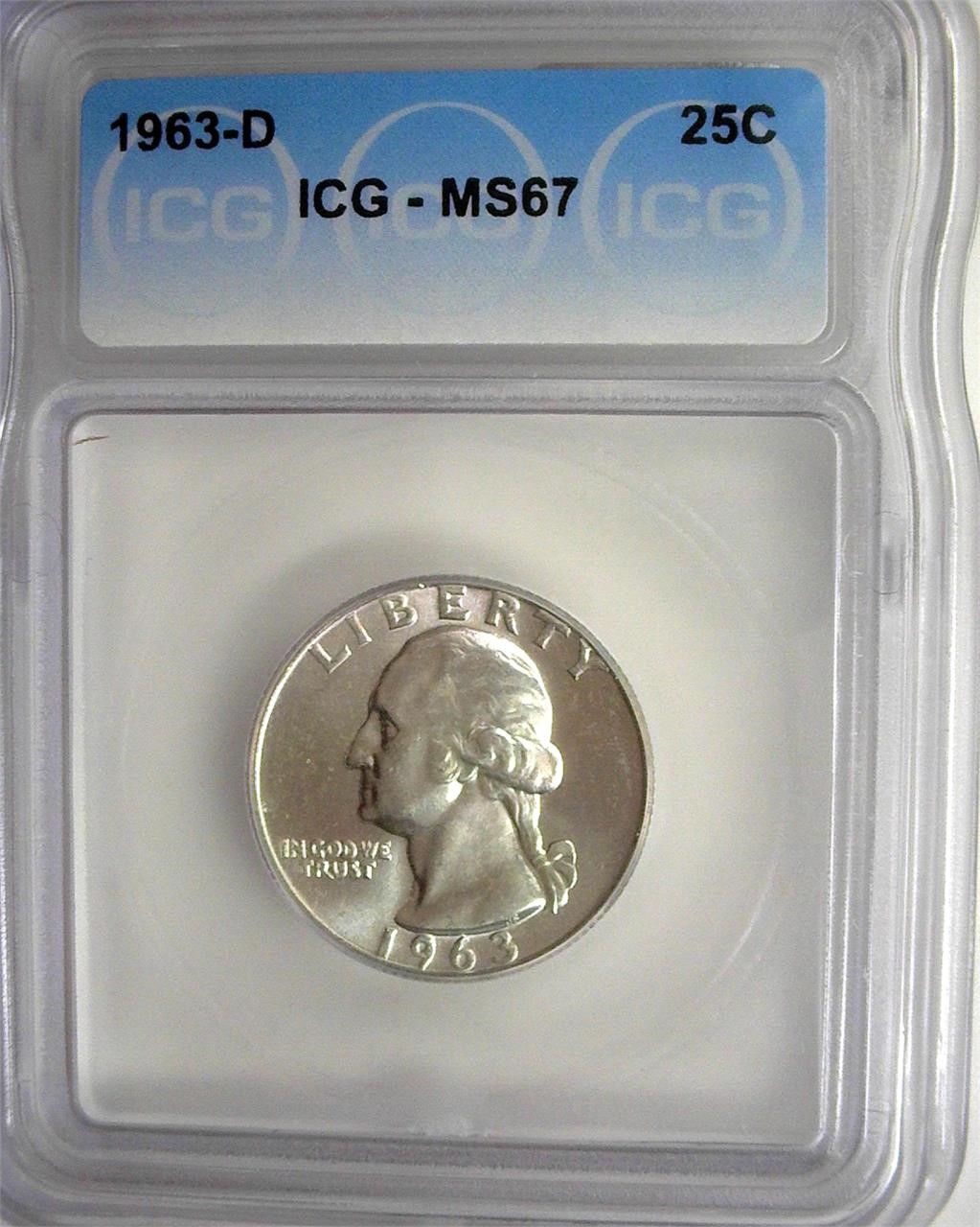 1963-D Quarter ICG MS67 LISTS $1000