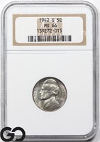 1942-S Jefferson Nickel NGC MS66, Price Guide: $42