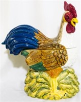 Winterthur China rooster cookie jar, 13.5"