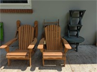 (4) FOLDING ADIRONDACK STYLE CHAIRS, 3 TABLES