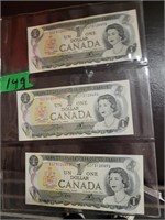 3 $1.00 1973 Mint