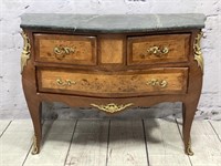 Louis XV Style Marble Top Bombe Commode
