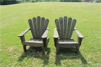 2 Wooden Adirondack Chairs **Condition Rough**