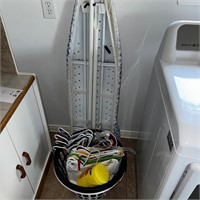 Ironing Board & Basket misc laundry items