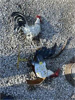 Metal Art Chickens