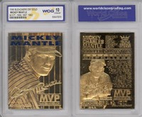 1996 Bleachers 23k Gold Mickey Mantle Gem Mint 10