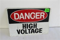Danger High Voltage sign 10"x14" plastic
