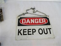 Danger keep out 10"x14" aluminum