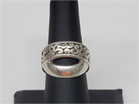 .925 Sterling Silver "X" Ring