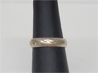 .925 Sterling Silver Etched Band