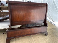 QUEEN SIZE CHERRY INLAID SLEIGH BED