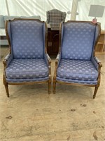 PAIR OF CENTURY FRENCH WING BACK CHAIRS