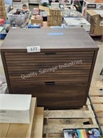 wooden 2-door file cabinet (no key)