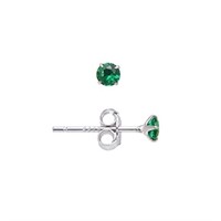 Classic Round .11ct Emerald Tiny Earrings