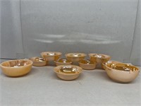 Fire king goldtone bowls