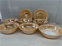 Fire king goldtone bowls