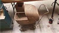 Antique Small Wicker Baby Buggy