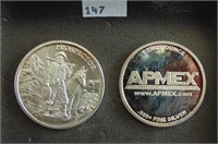 Prospector & APMEX 1 Oz. each .999 Silver Rounds.