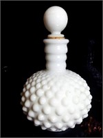 VINTAGE FENTON HOBNAIL WHITE MILK GLASS PERFUME