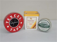 2 COLLECTOR TINS AND MATINEE TOBACCO CONTAINER