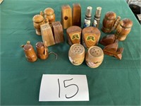 9 Sets of Wooden Salt/Pepper Shakers