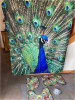 Colorful Peacock Bathroom Set