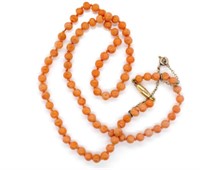 Antique coral beaded necklace
