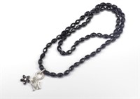 Thomas Sabo silver and black obsidian necklace