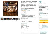B7511  VEVOR LED Liquor Shelf 3 Tiers 60
