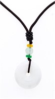 Hand Made Round Jade Pendant/Necklace 18"