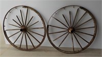 Vintage wagon wheels.