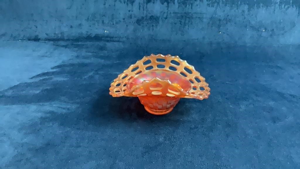 Fenton marigold glass basket