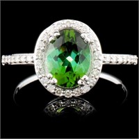 14K Gold 1.24ct Tourmaline & 0.37ctw Diamond Ring