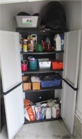 Plastic 2 door 4 shelf garage cabinet with