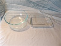 2 Glass Pyrex Dishes