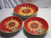 3 Certified International Sunflower Bowls