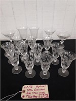 TIFFIN Cherokee Rose stemware 16pcs