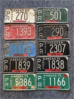 Kansas Truck License Plates 1961, 62, 65, 66, 67,