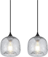 Faibra 7 Black Glass Pendant Light 2-Pack