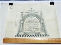 Antique 1917 Ordu Ab Chao Certificate for new