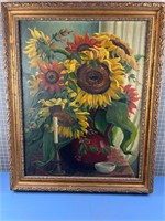 SIGNED ORIGINAL OIL ON BOARD FLOWER PAINTING