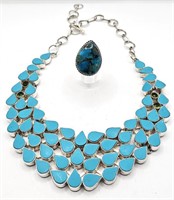 Sterling & Semi-Precious Stone Necklace & Ring