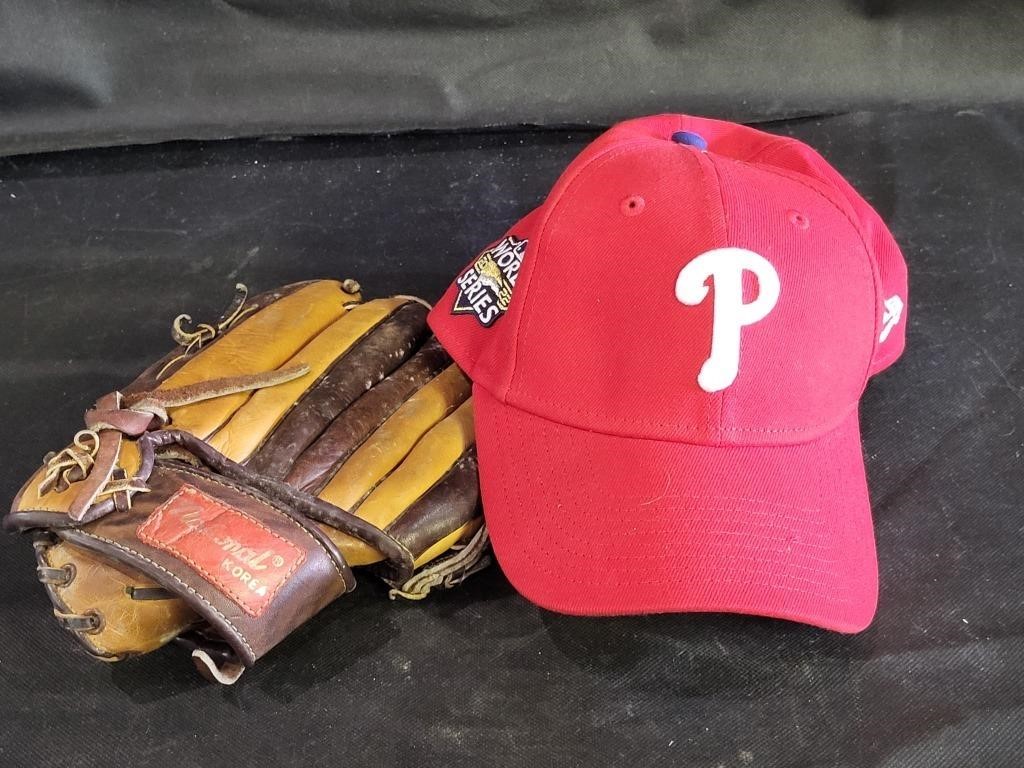 National Baseball Glove & Phillies Hat