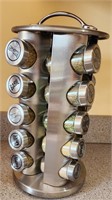 Stainless Spice Rack full of Spices