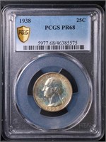 1938 25C Washington Quarter PCGS PR68 WOW coin!