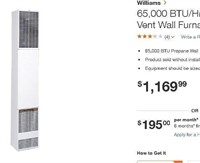65,000 BTU/Hr Forsaire Counterflow Top-Vent Wall